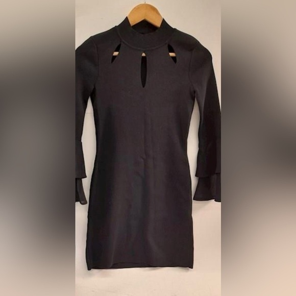 NWOT INC International Concepts Women’s‎ Black Cutout Sweater Dress PP 0 Petite - Picture 2 of 7